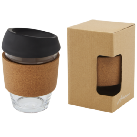 Gobelet en verre avec grip en liège Lidan 360 ml 