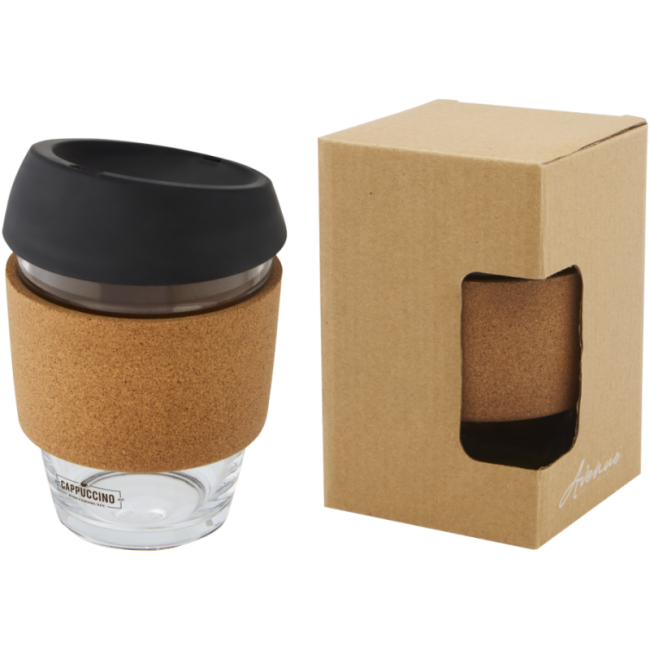 Gobelet en verre avec grip en liège Lidan 360 ml 