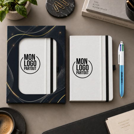 Coffret BIC® Partner Set carnet Rigide et stylo 4 couleurs Shine 