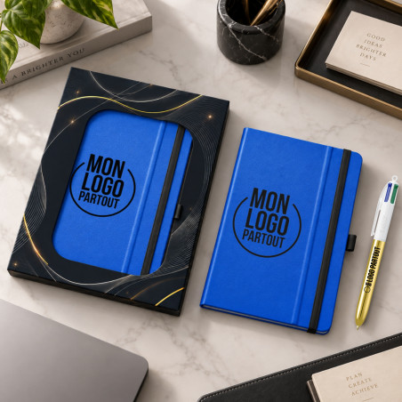 Coffret BIC® Partner Set carnet Rigide et stylo 4 couleurs Shine 
