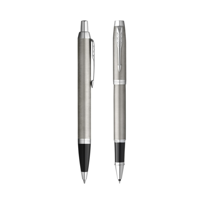 Coffret stylos roller et bille argentés Parker IM Essentials 