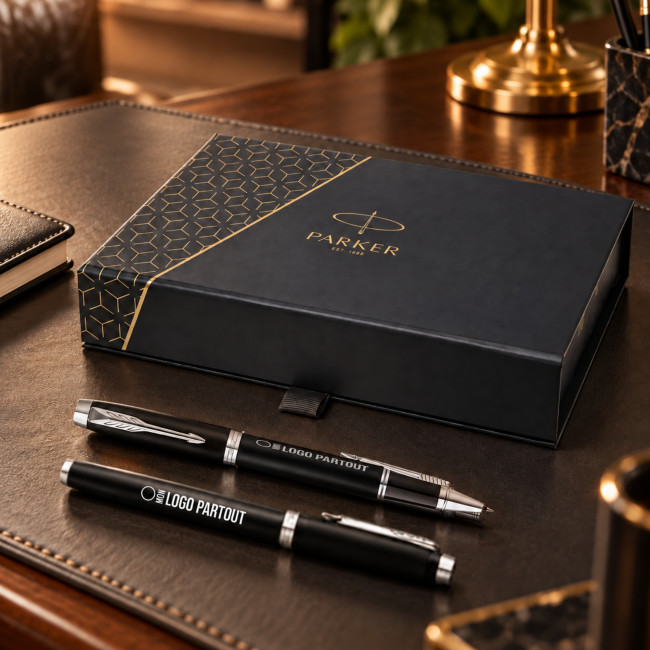 Coffret stylos roller et bille noirs Parker IM Essentials 