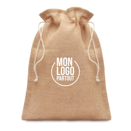 Pochette cadeau en toile de jute medium 