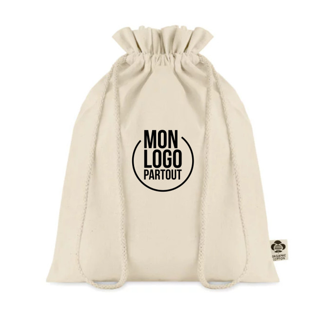 Sac cadeau personnalisé en coton bio Amber M 
