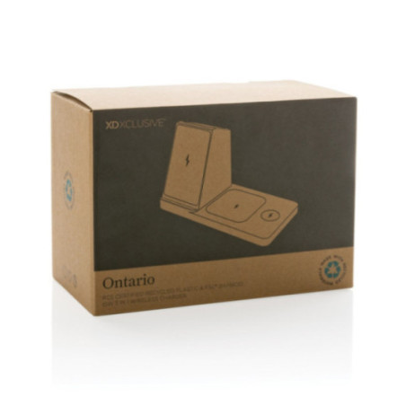 Chargeur à induction personnalisable 15W Ontario 3 en 1 