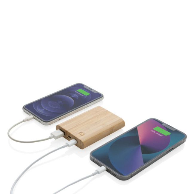 Powerbank personnalisée 5000 mAh en bambou 