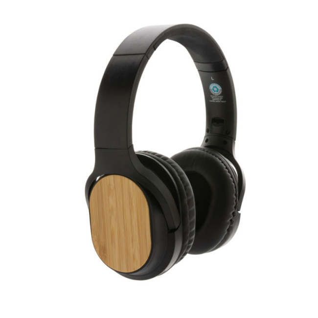 Casque sans fil personnalisé en bambou et plastique RCS Elite 