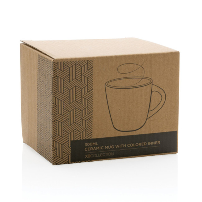 Mug publicitaire en céramique et intérieur coloré 300 ml 