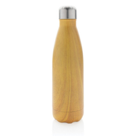 Bouteille isotherme personnalisable avec effet bois 500 ml 
