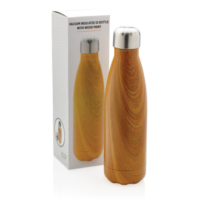 Bouteille isotherme personnalisable avec effet bois 500 ml 