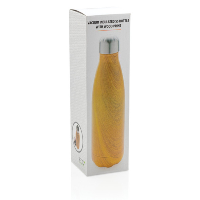 Bouteille isotherme personnalisable avec effet bois 500 ml 