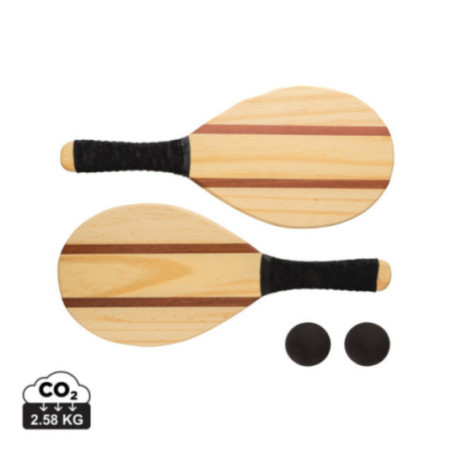 Set de raquettes en bois premium frescobol 