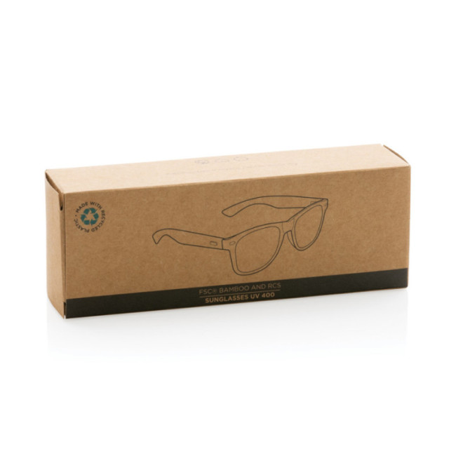 Lunettes de soleil personnalisées en bambou et plastique recyclé RCS 