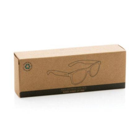 Lunettes de soleil personnalisées en bambou et plastique recyclé RCS 