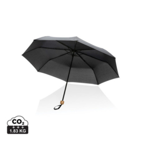 Mini Parapluie personnalisé avec poignée bambou AWARE™ Impact 20.5" 