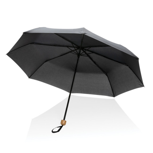 Mini Parapluie personnalisé avec poignée bambou AWARE™ Impact 20.5" 