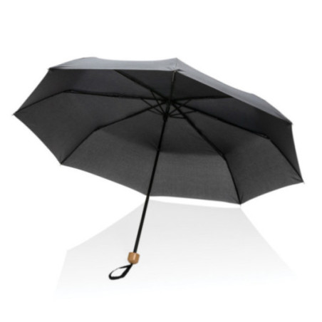 Mini Parapluie personnalisé avec poignée bambou AWARE™ Impact 20.5" 