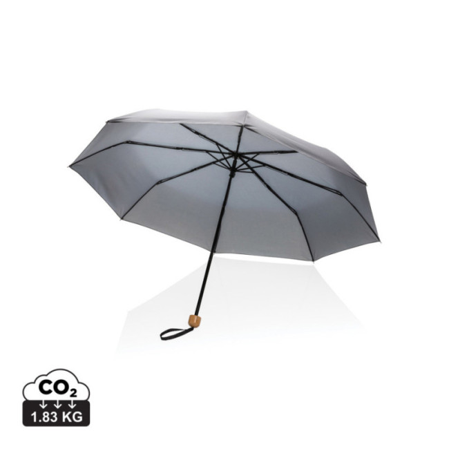 Mini Parapluie personnalisé avec poignée bambou AWARE™ Impact 20.5" 