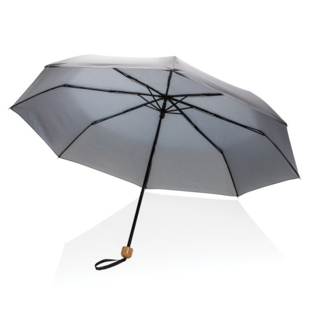 Mini Parapluie personnalisé avec poignée bambou AWARE™ Impact 20.5" 