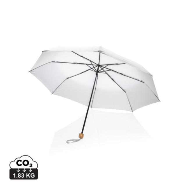Mini Parapluie personnalisé avec poignée bambou AWARE™ Impact 20.5" 