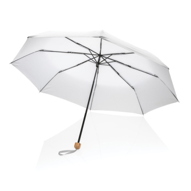 Mini Parapluie personnalisé avec poignée bambou AWARE™ Impact 20.5" 