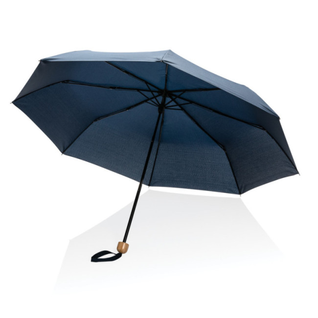 Mini Parapluie personnalisé avec poignée bambou AWARE™ Impact 20.5" 