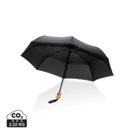 Parapluie automatique publicitaire rPET et bambou AWARE™ Impact 21" 