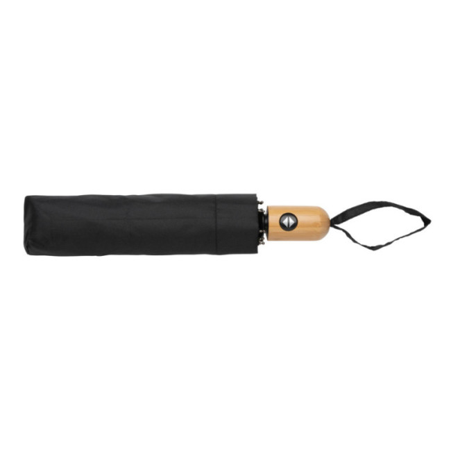 Parapluie automatique publicitaire rPET et bambou AWARE™ Impact 21" 
