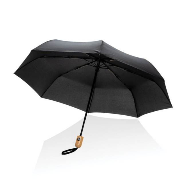 Parapluie automatique publicitaire rPET et bambou AWARE™ Impact 21" 