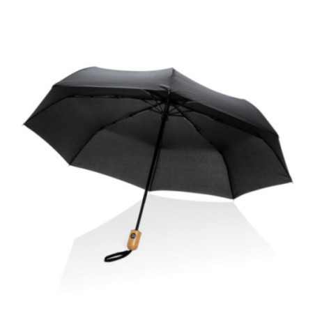 Parapluie automatique publicitaire rPET et bambou AWARE™ Impact 21" 