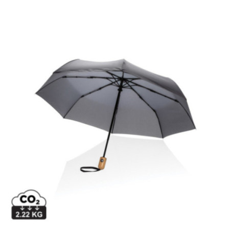 Parapluie automatique publicitaire rPET et bambou AWARE™ Impact 21" 