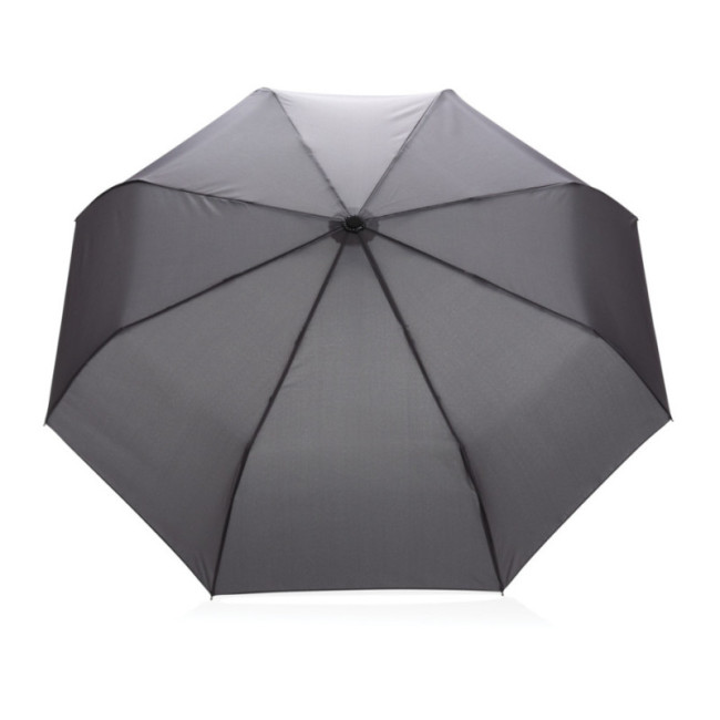 Parapluie automatique publicitaire rPET et bambou AWARE™ Impact 21" 