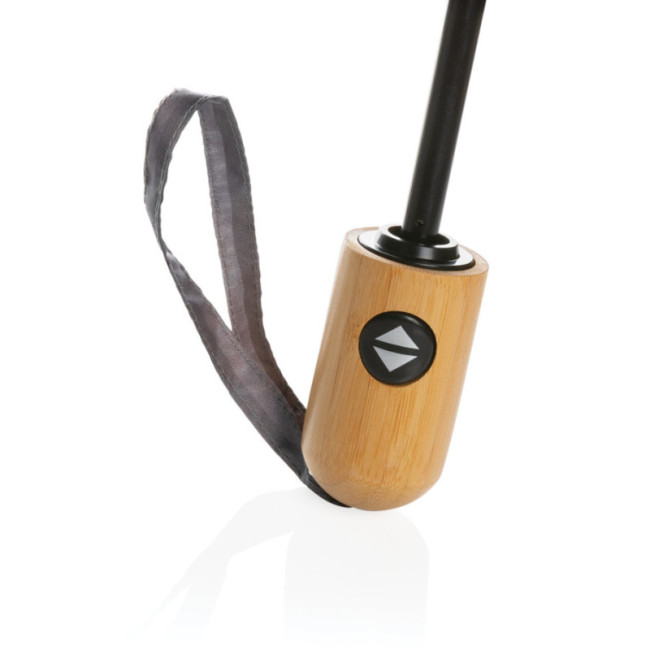 Parapluie automatique publicitaire rPET et bambou AWARE™ Impact 21" 