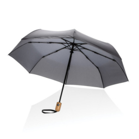 Parapluie automatique publicitaire rPET et bambou AWARE™ Impact 21" 