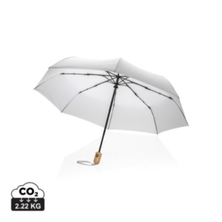 Parapluie automatique publicitaire rPET et bambou AWARE™ Impact 21" 