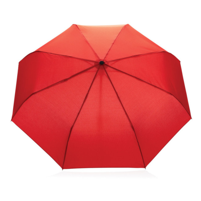 Parapluie automatique publicitaire rPET et bambou AWARE™ Impact 21" 