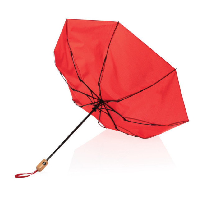 Parapluie automatique publicitaire rPET et bambou AWARE™ Impact 21" 