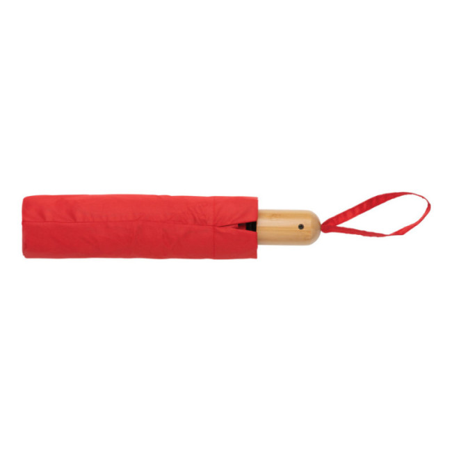 Parapluie automatique publicitaire rPET et bambou AWARE™ Impact 21" 