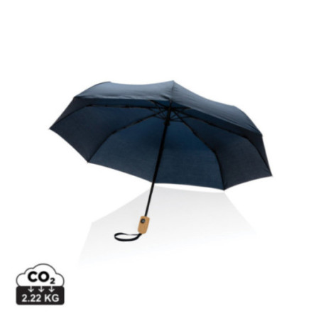 Parapluie automatique publicitaire rPET et bambou AWARE™ Impact 21" 