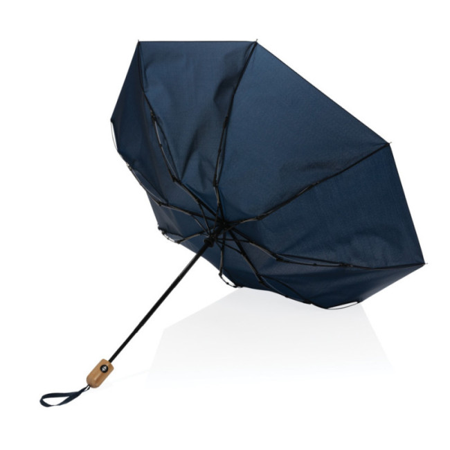 Parapluie automatique publicitaire rPET et bambou AWARE™ Impact 21" 