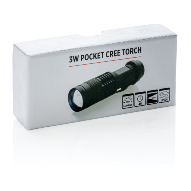 Lampe torche de poche publicitaire CREE 3W 