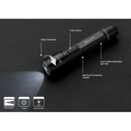 Lampe torche publicitaire rechargeable Gear X 3W 