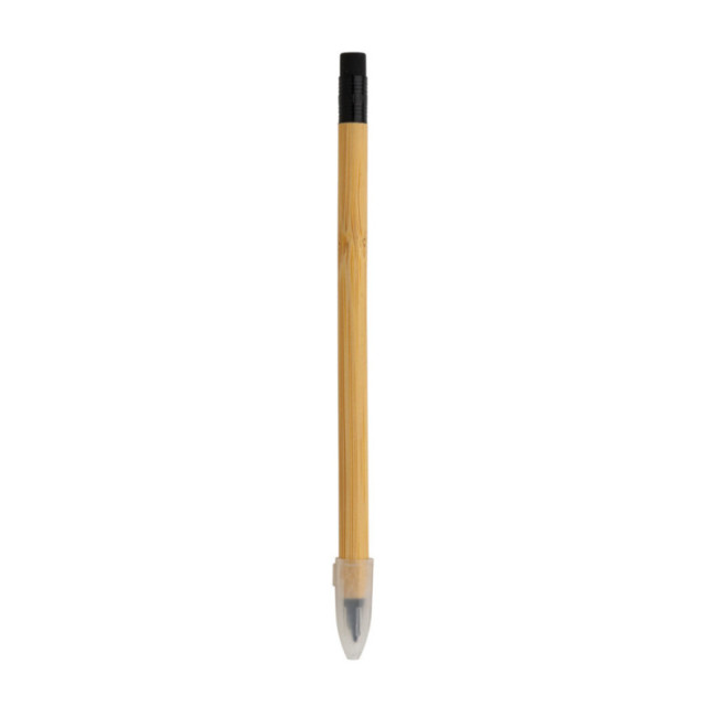 Crayon infini personnalisé en bambou avec gomme 