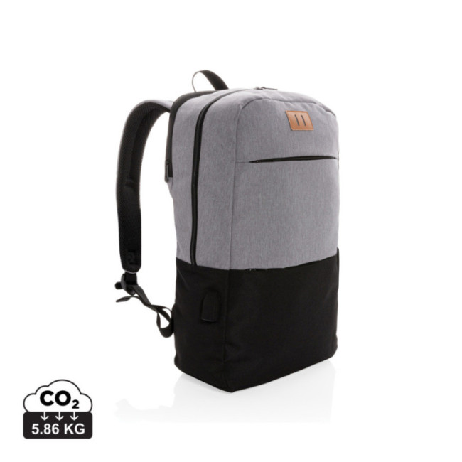 Sac à dos ordinateur personnalisable avec USB et anti RFID 15,6" 