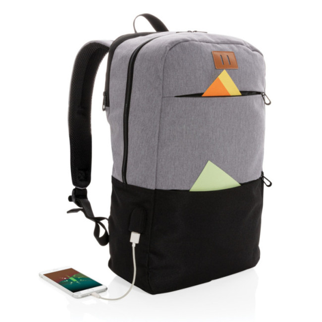 Sac à dos ordinateur personnalisable avec USB et anti RFID 15,6" 