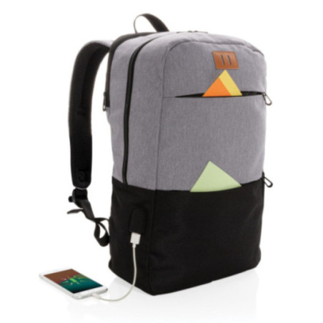 Sac à dos ordinateur personnalisable avec USB et anti RFID 15,6" 