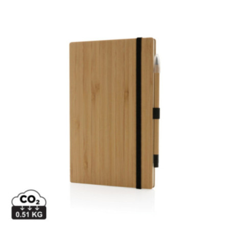 Set publicitaire avec carnet et crayon infini en bambou 