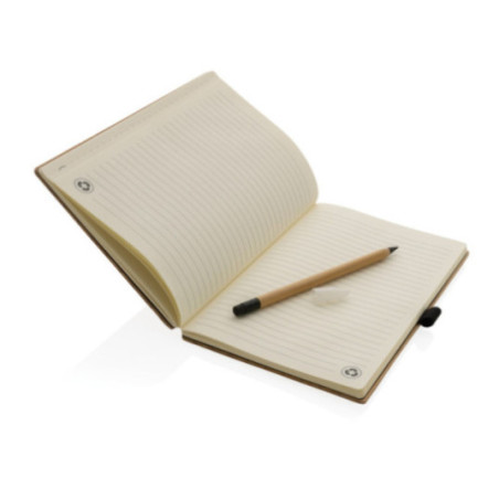 Set publicitaire avec carnet et crayon infini en bambou 