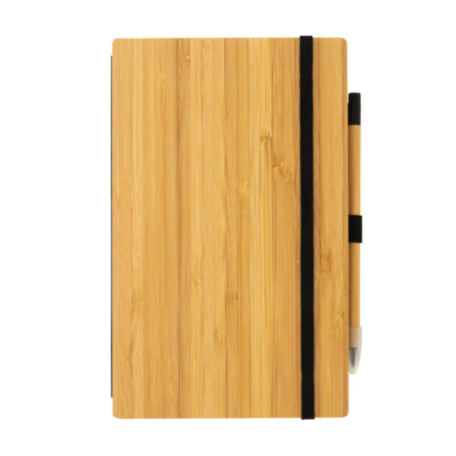 Set publicitaire avec carnet et crayon infini en bambou 
