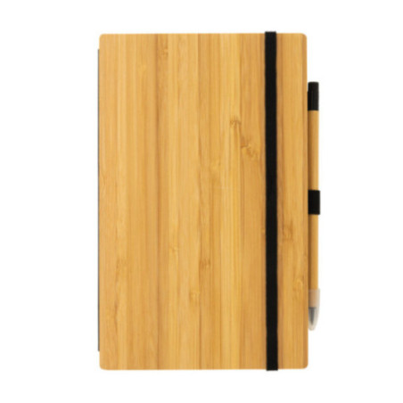 Set publicitaire avec carnet et crayon infini en bambou 